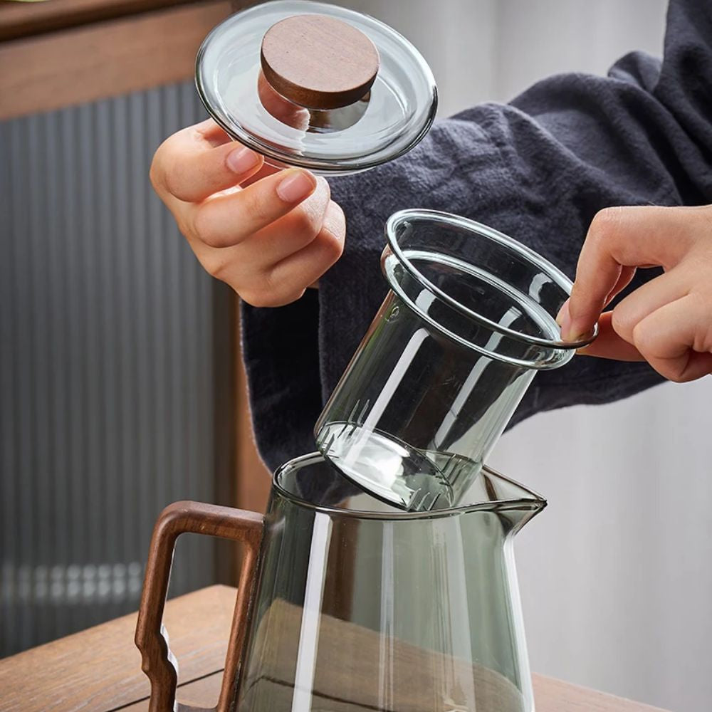 Théière en verre épais avec filtre Service Kung Fu