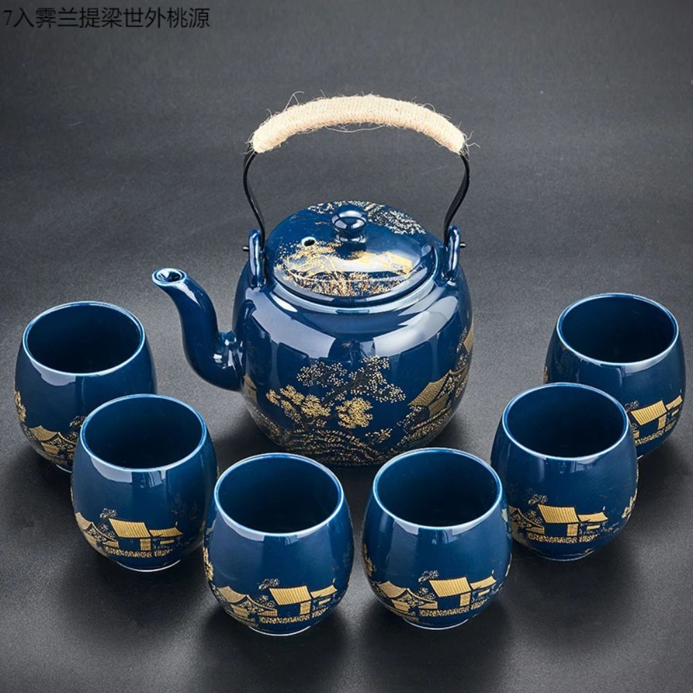 Service à thé noir en céramique