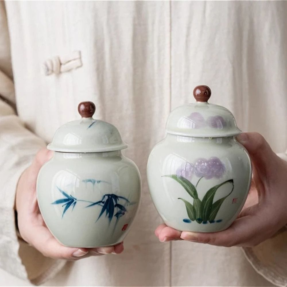 Boîte à thé en argile bocal hermétique fait main