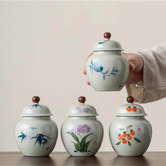 Boîte à thé en argile bocal hermétique fait main