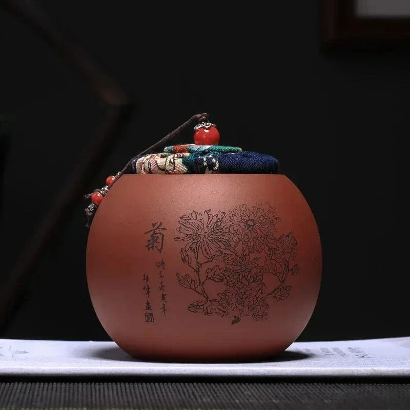 Boîte à thé en argile pot hermétique en terre
