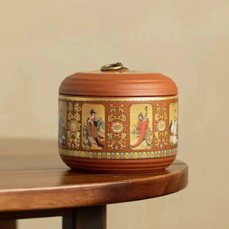 Boîte à thé en argile violette pot hermétique de voyage