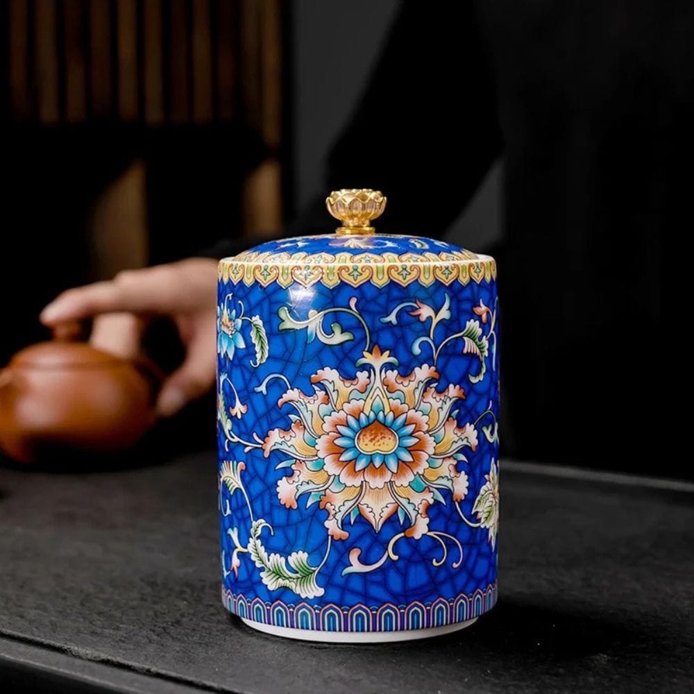 Boîte à thé en céramique avec couvercle style européen raffiné