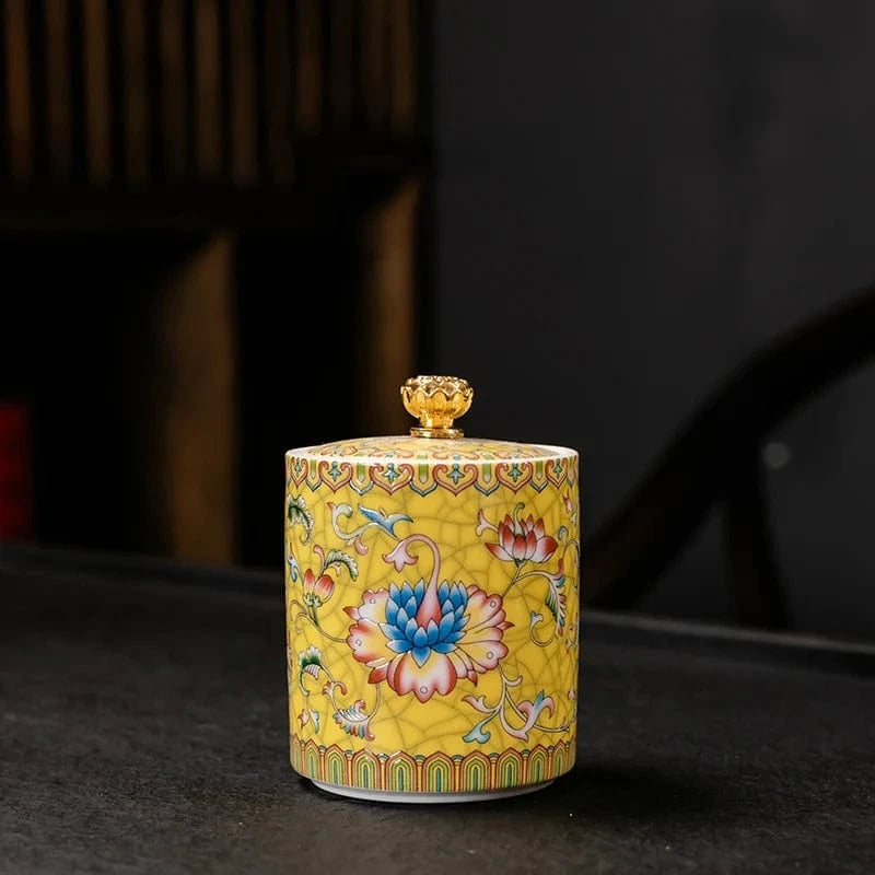 Boîte à thé en céramique avec couvercle style européen raffiné