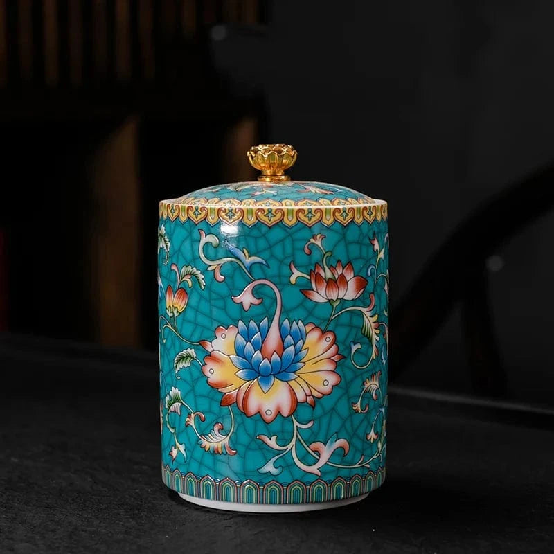 Boîte à thé en céramique avec couvercle style européen raffiné