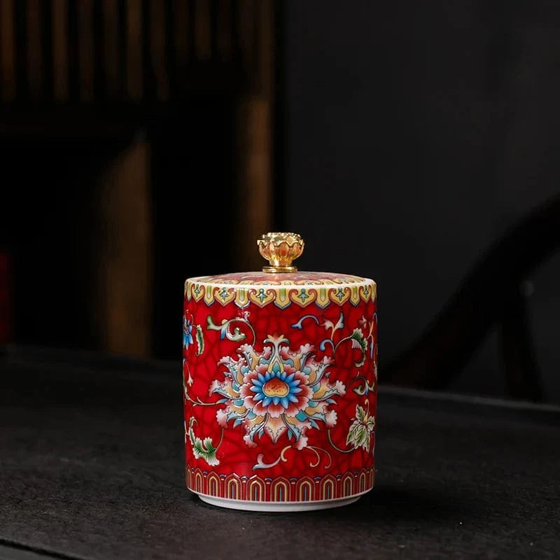 Boîte à thé en céramique avec couvercle style européen raffiné