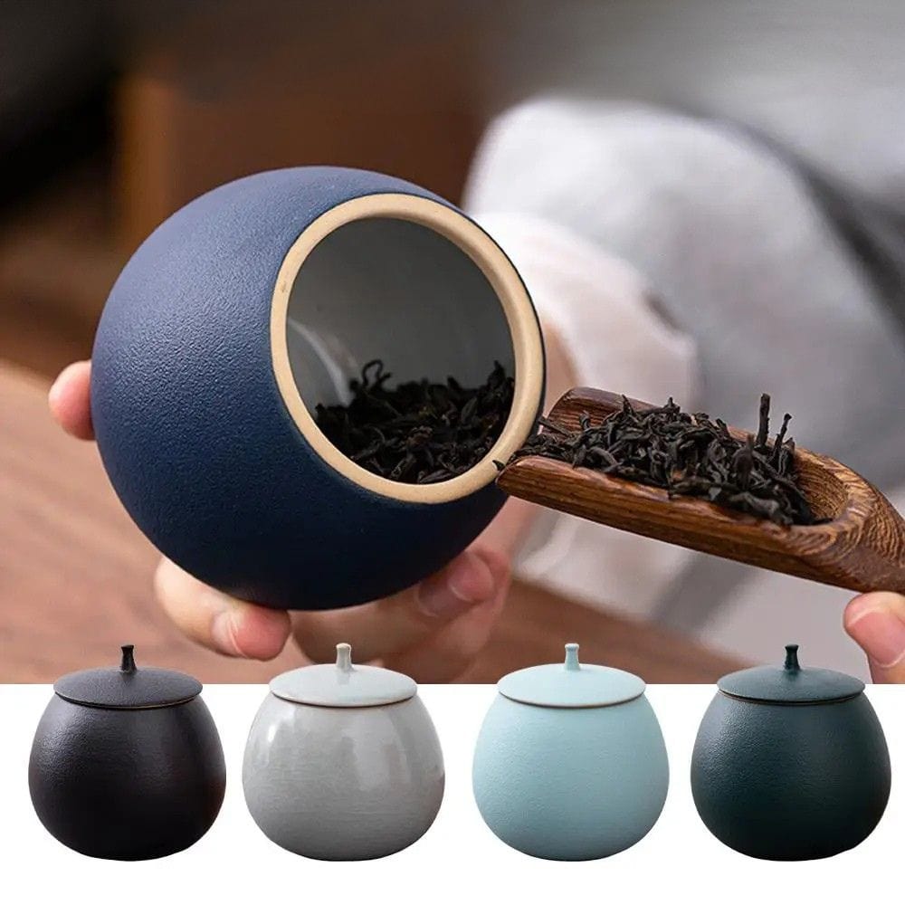 Boîte à thé en céramique bocal hermétique 200 ml (style vintage)