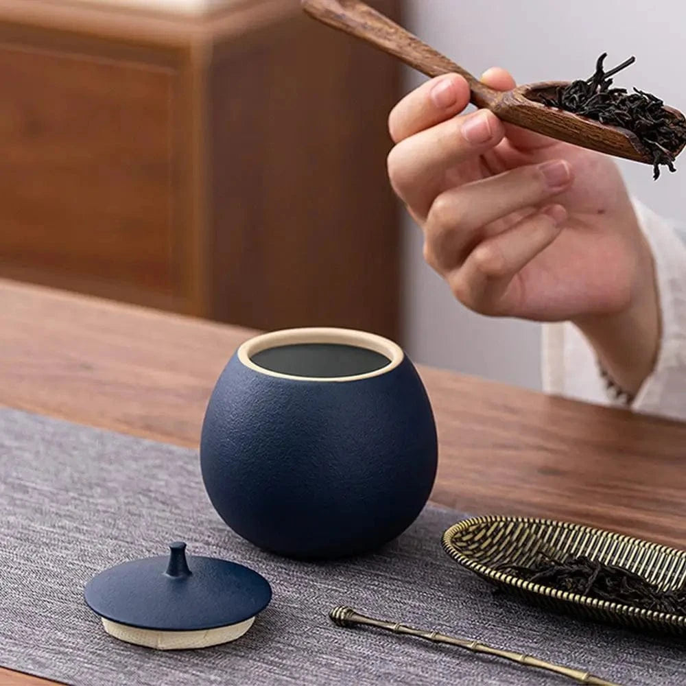 Boîte à thé en céramique bocal hermétique 200 ml (style vintage)