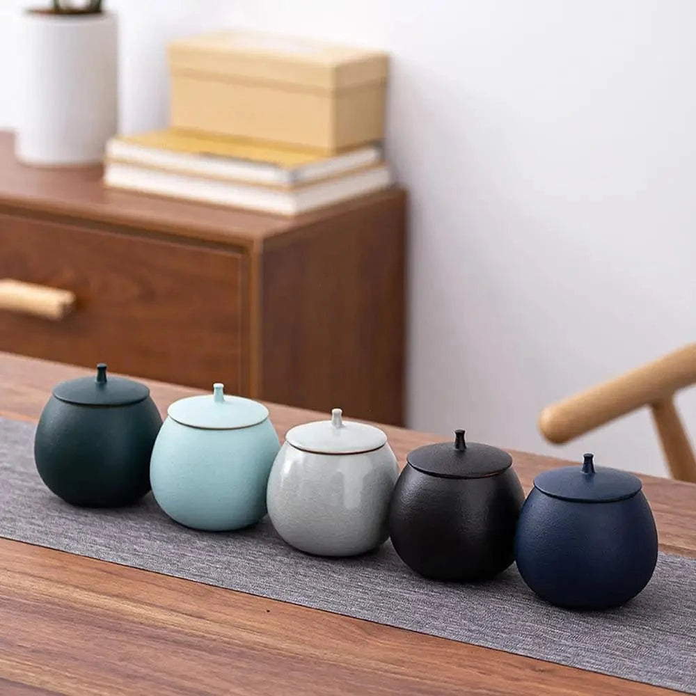 Boîte à thé en céramique bocal hermétique 200 ml (style vintage)