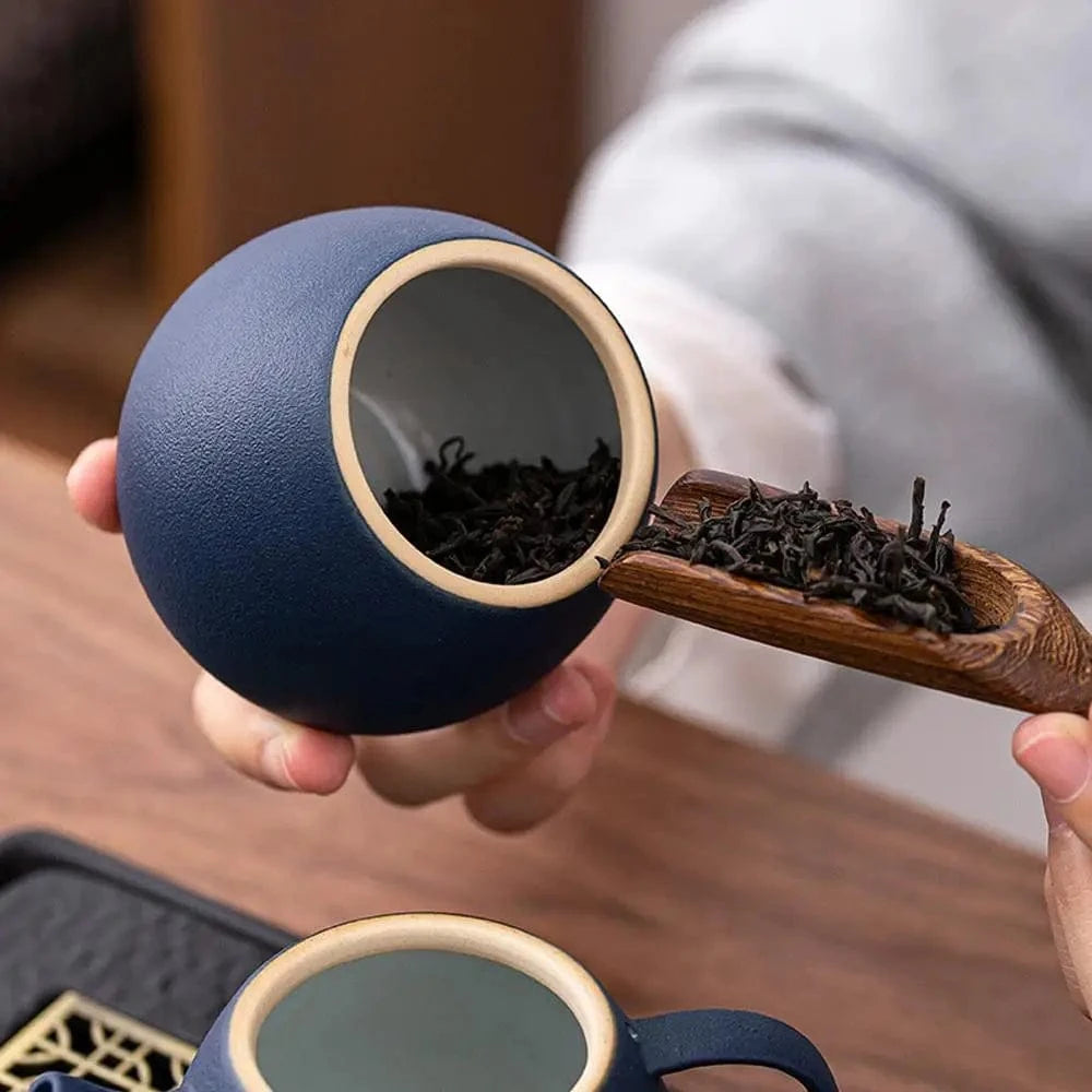 Boîte à thé en céramique bocal hermétique 200 ml (style vintage)