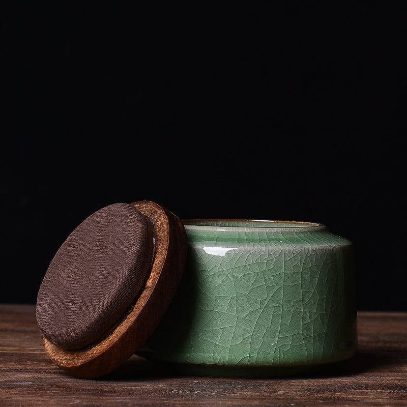 Boîte à thé en céramique céladon bocal décoratif & rangement bijou