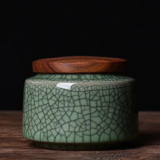 Boîte à thé en céramique céladon bocal décoratif & rangement bijou