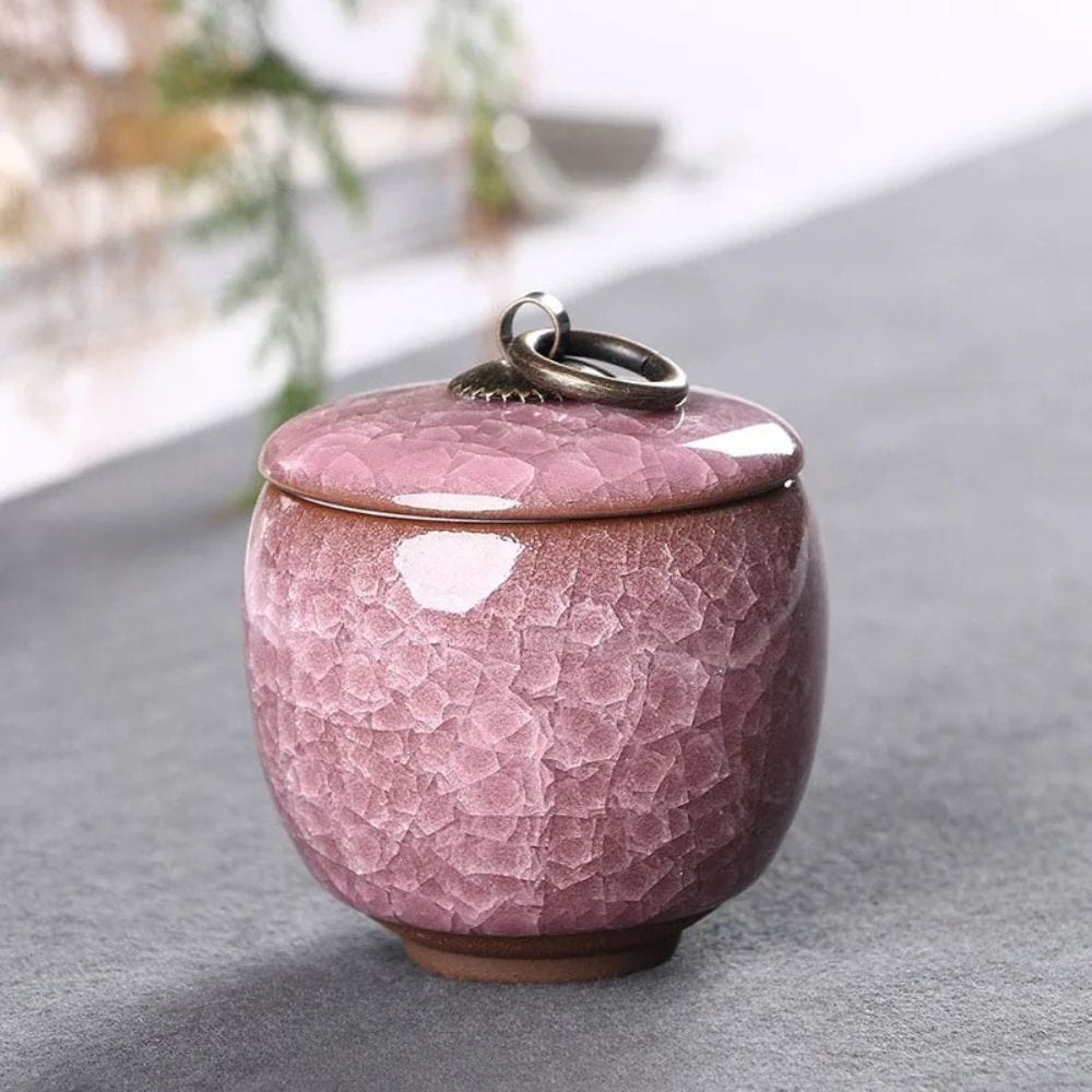 Boîte à thé en céramique craquelée bocal hermétique décoratif