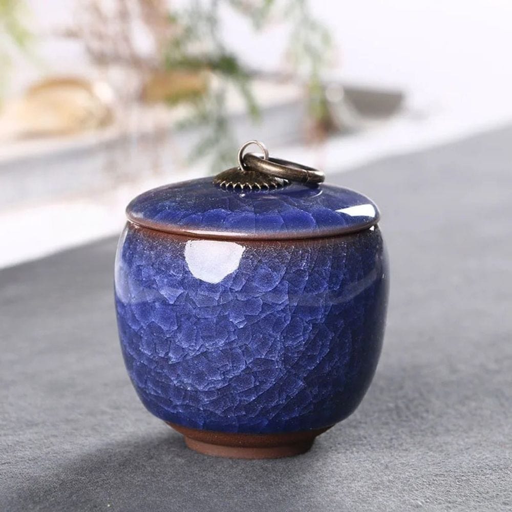 Boîte à thé en céramique craquelée bocal hermétique décoratif