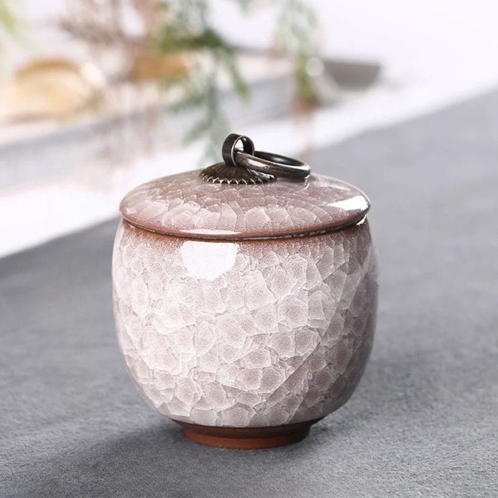 Boîte à thé en céramique craquelée bocal hermétique décoratif
