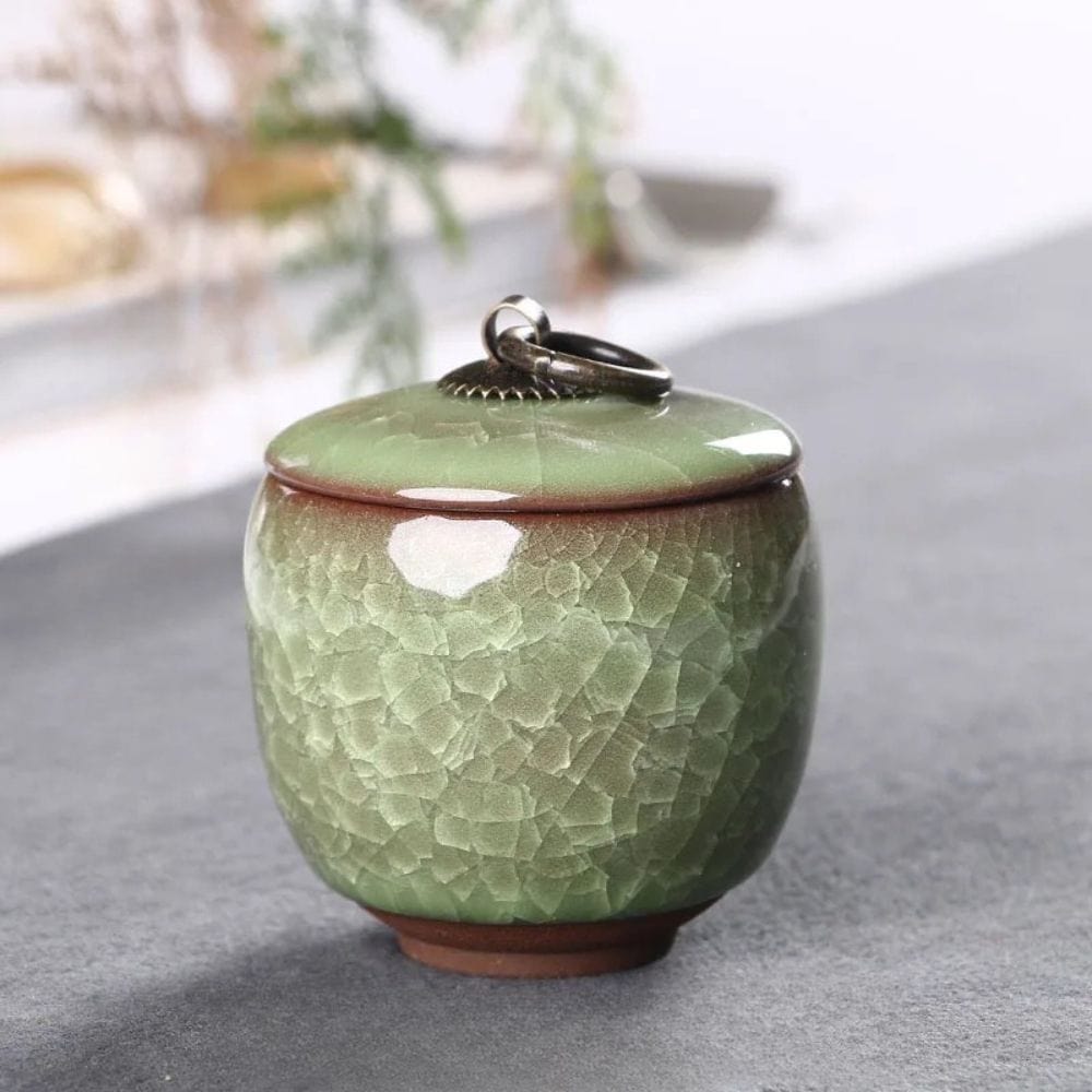 Boîte à thé en céramique craquelée bocal hermétique décoratif