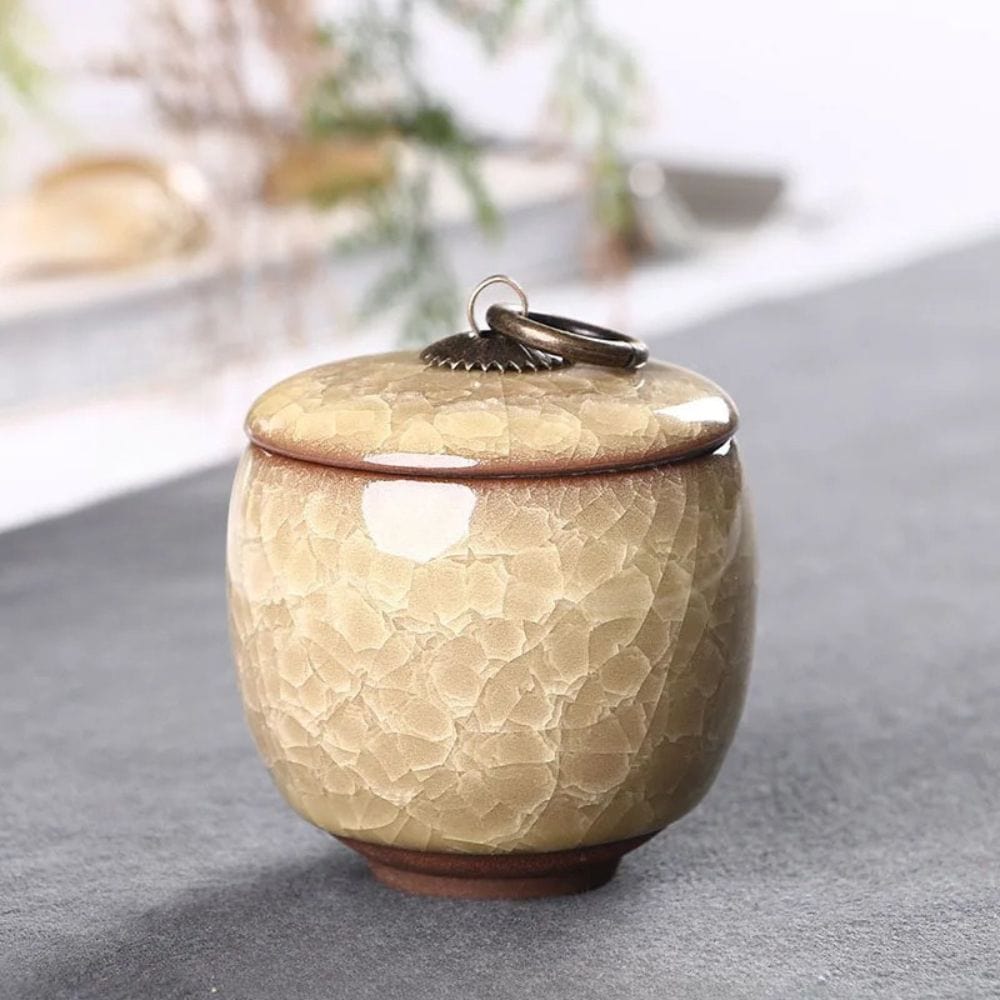 Boîte à thé en céramique craquelée bocal hermétique décoratif
