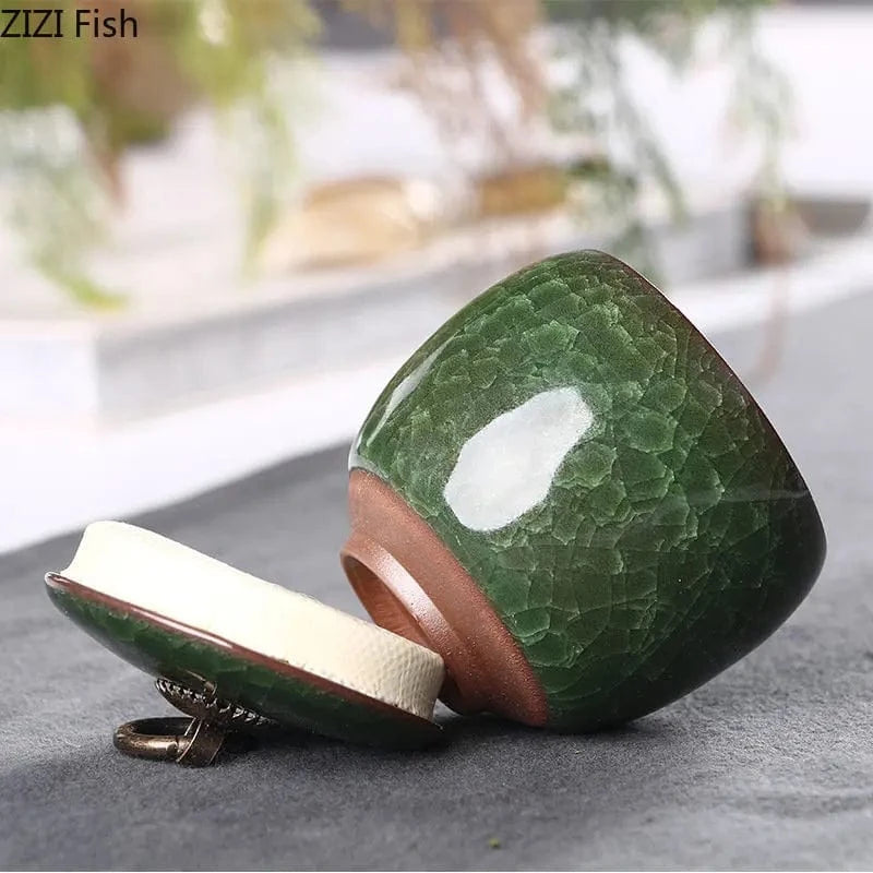 Boîte à thé en céramique craquelée bocal hermétique décoratif