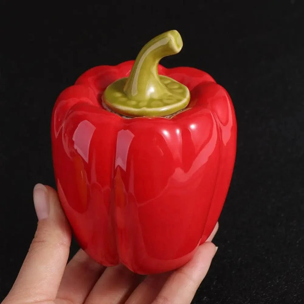 Boîte à thé en céramique forme piment ou fraise 180 ml