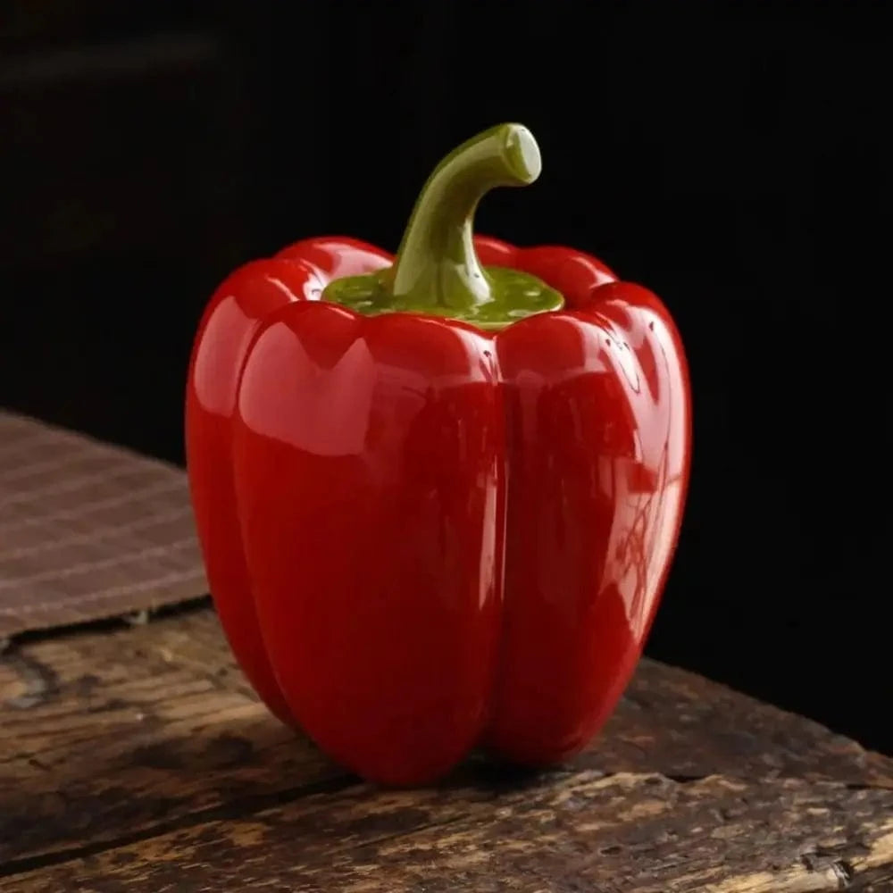 Boîte à thé en céramique forme piment ou fraise 180 ml