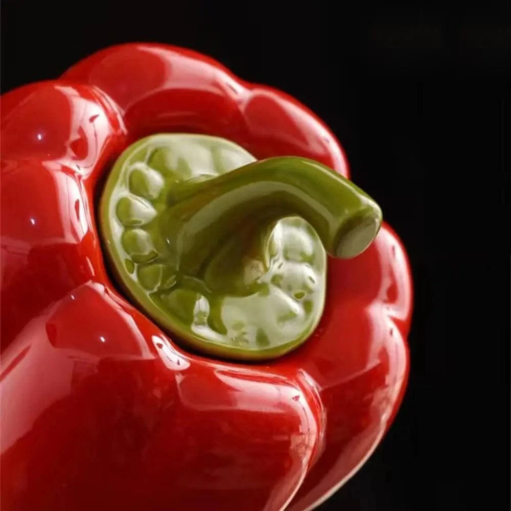 Boîte à thé en céramique forme piment ou fraise 180 ml