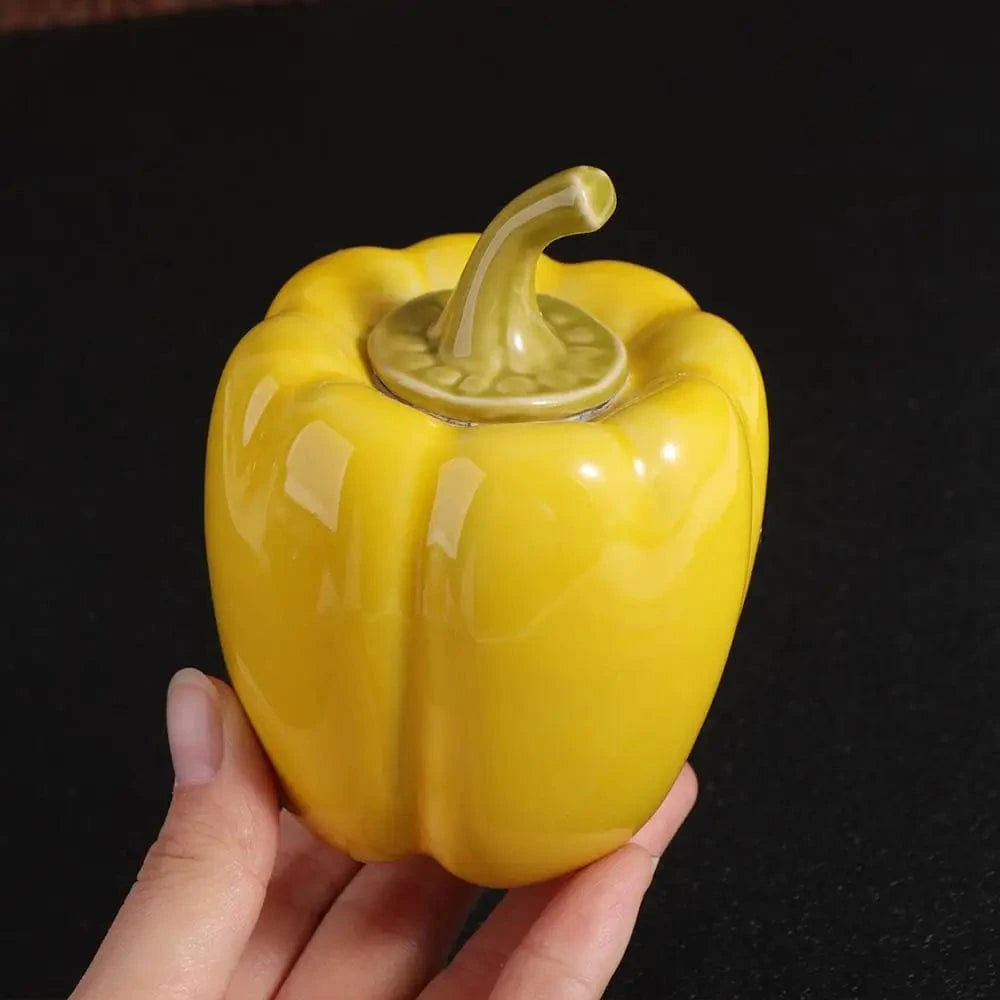 Boîte à thé en céramique forme piment ou fraise 180 ml