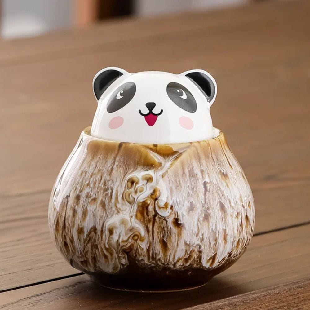 Boîte à thé en céramique motif panda décoratif