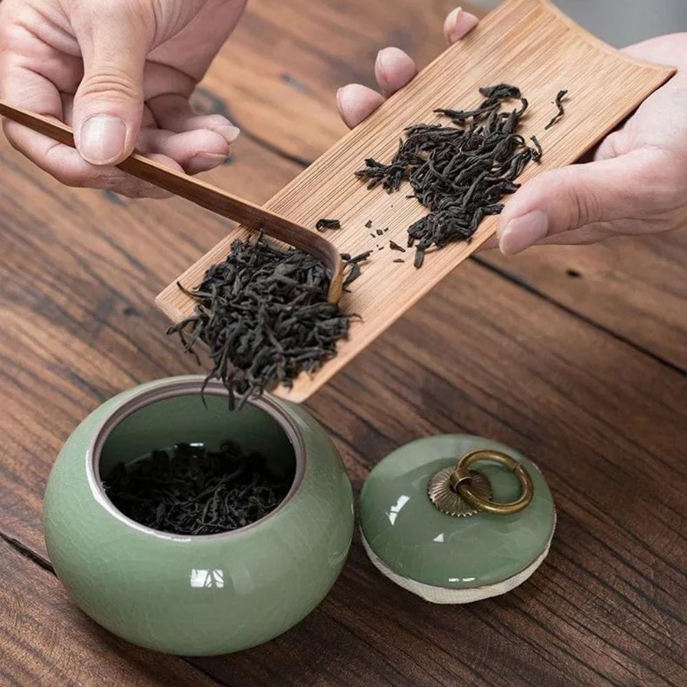 Boîte à thé en céramique style moderne chinois petit format