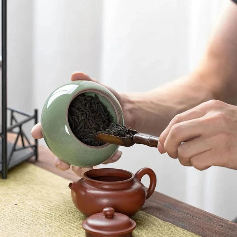 Boîte à thé en céramique style moderne chinois petit format