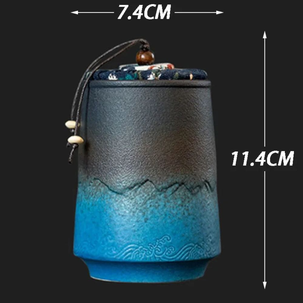 Boîte à thé en céramique vintage 268 ml étanche & artisanale