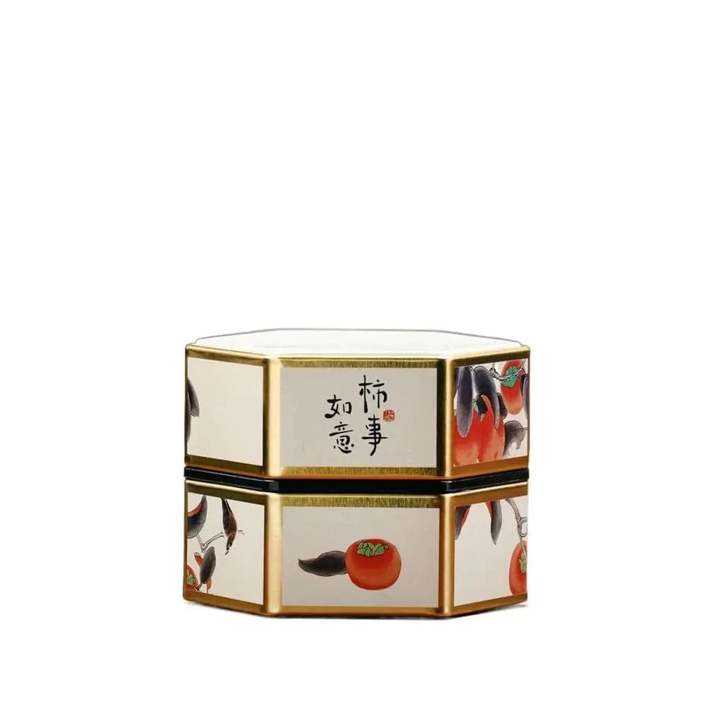 Boîte à thé hexagonale en métal format compact ou haut