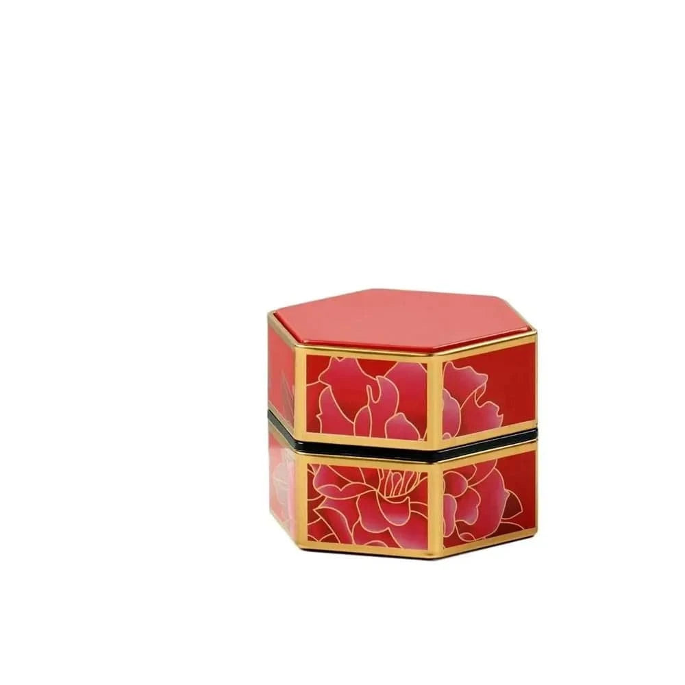 Boîte à thé hexagonale en métal format compact ou haut