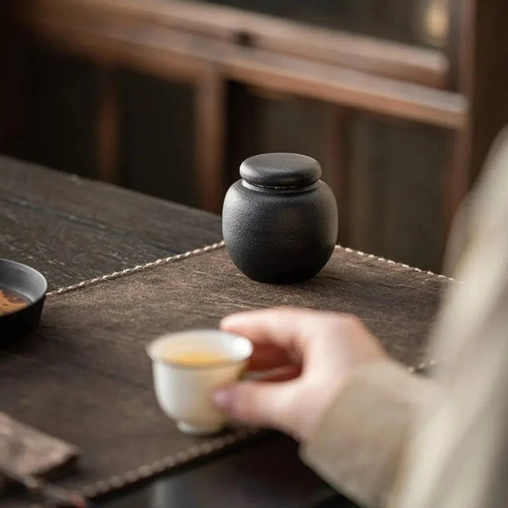 Mini boîte à thé en céramique pot hermétique de voyage