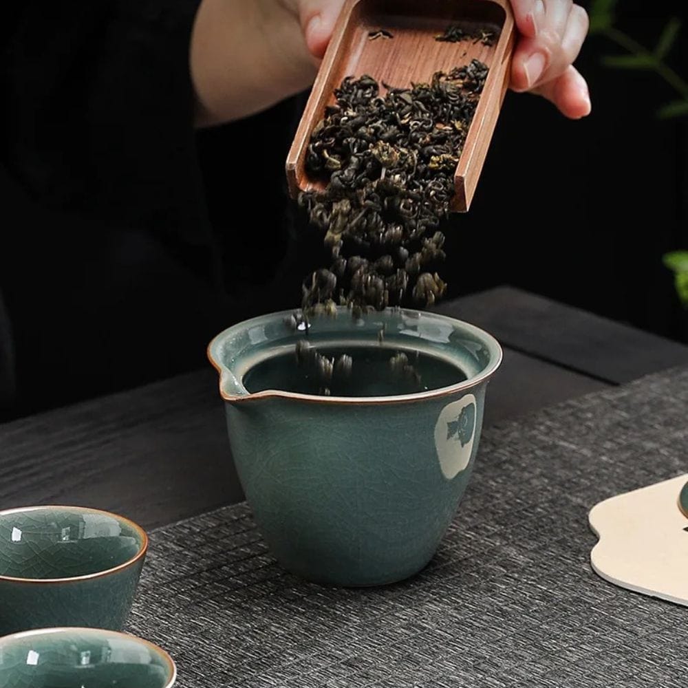 Service à thé chinois Gaiwan 3 tasses en céramique format voyage