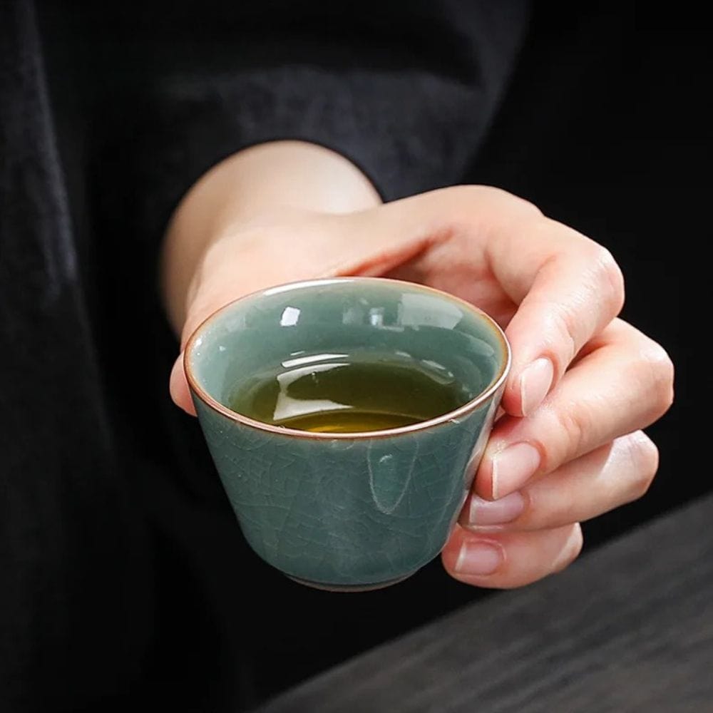 Service à thé chinois Gaiwan 3 tasses en céramique format voyage