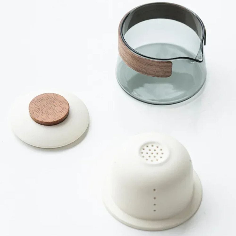 Service à thé de voyage 1 théière & 3 tasses avec pochette nomade