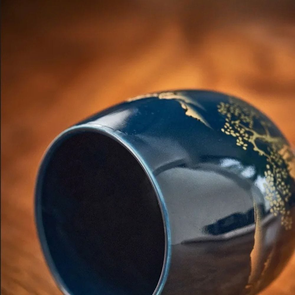 Service à thé noir en céramique théière 820 ml & 6 tasses