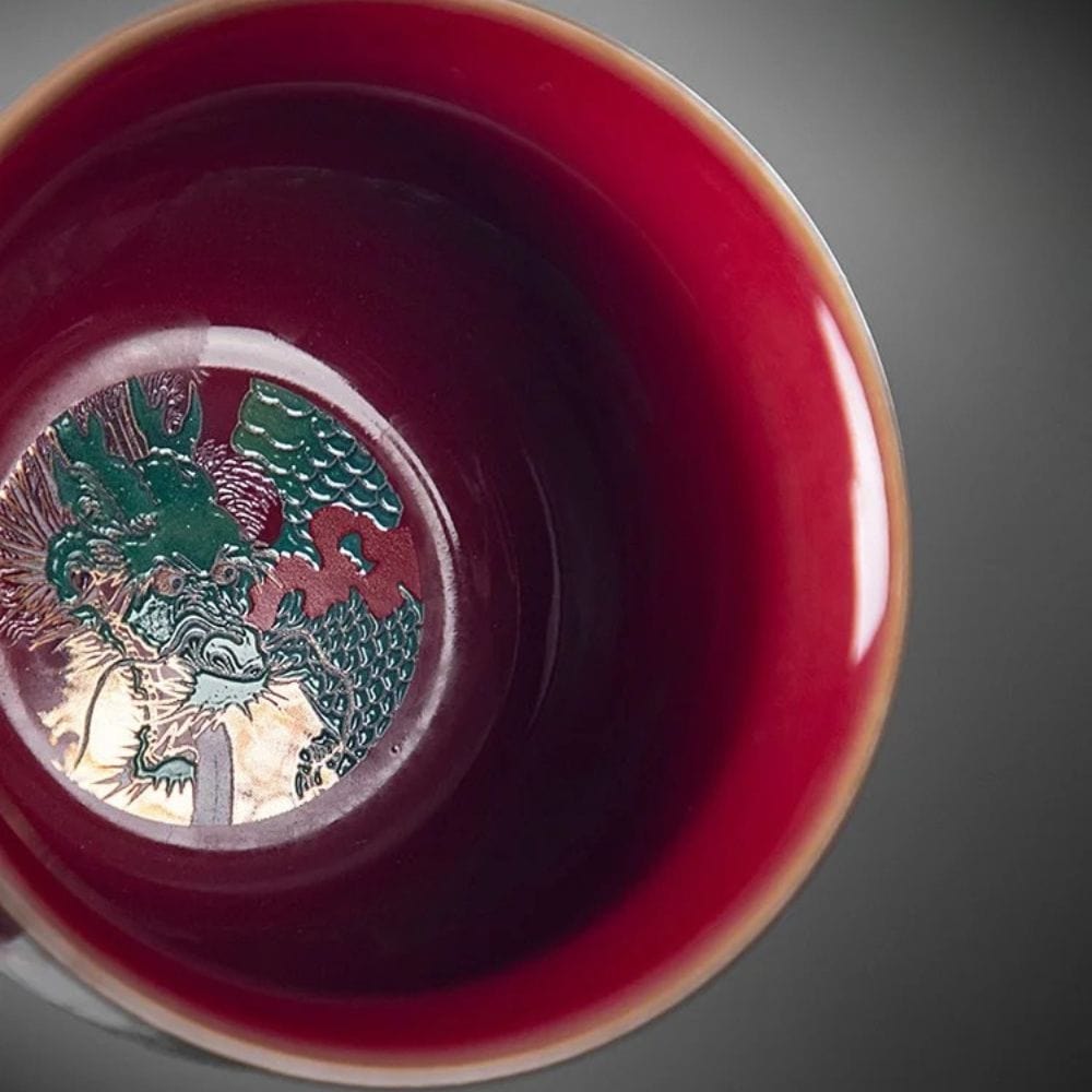 Tasse à thé chinoise Dragon en verre émaillé 100 ml