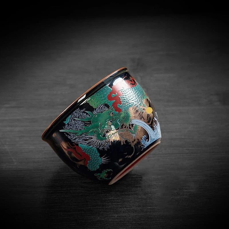 Tasse à thé chinoise Dragon en verre émaillé 100 ml