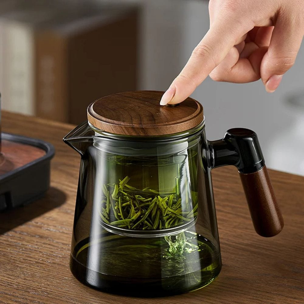 Tasse à thé double paroi avec filtre 650 ml verre & inox