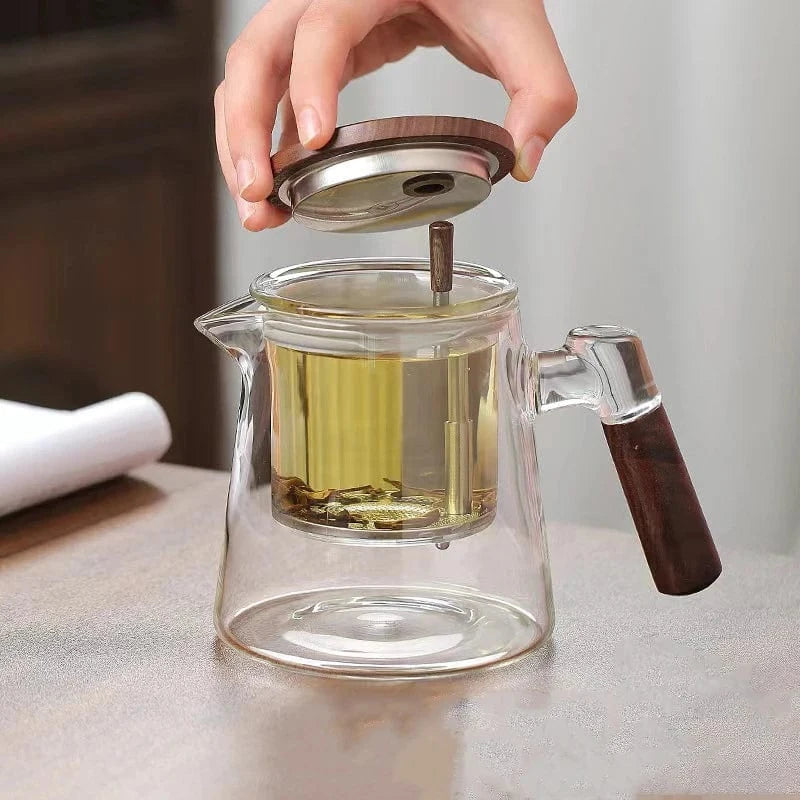 Tasse à thé double paroi avec filtre 650 ml verre & inox