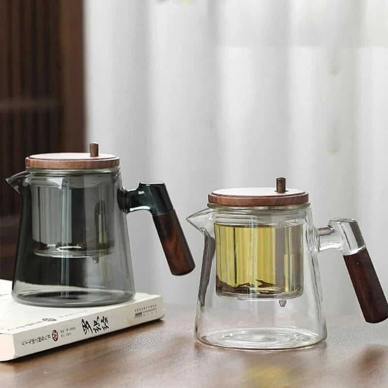 Tasse à thé double paroi avec filtre 650 ml verre & inox