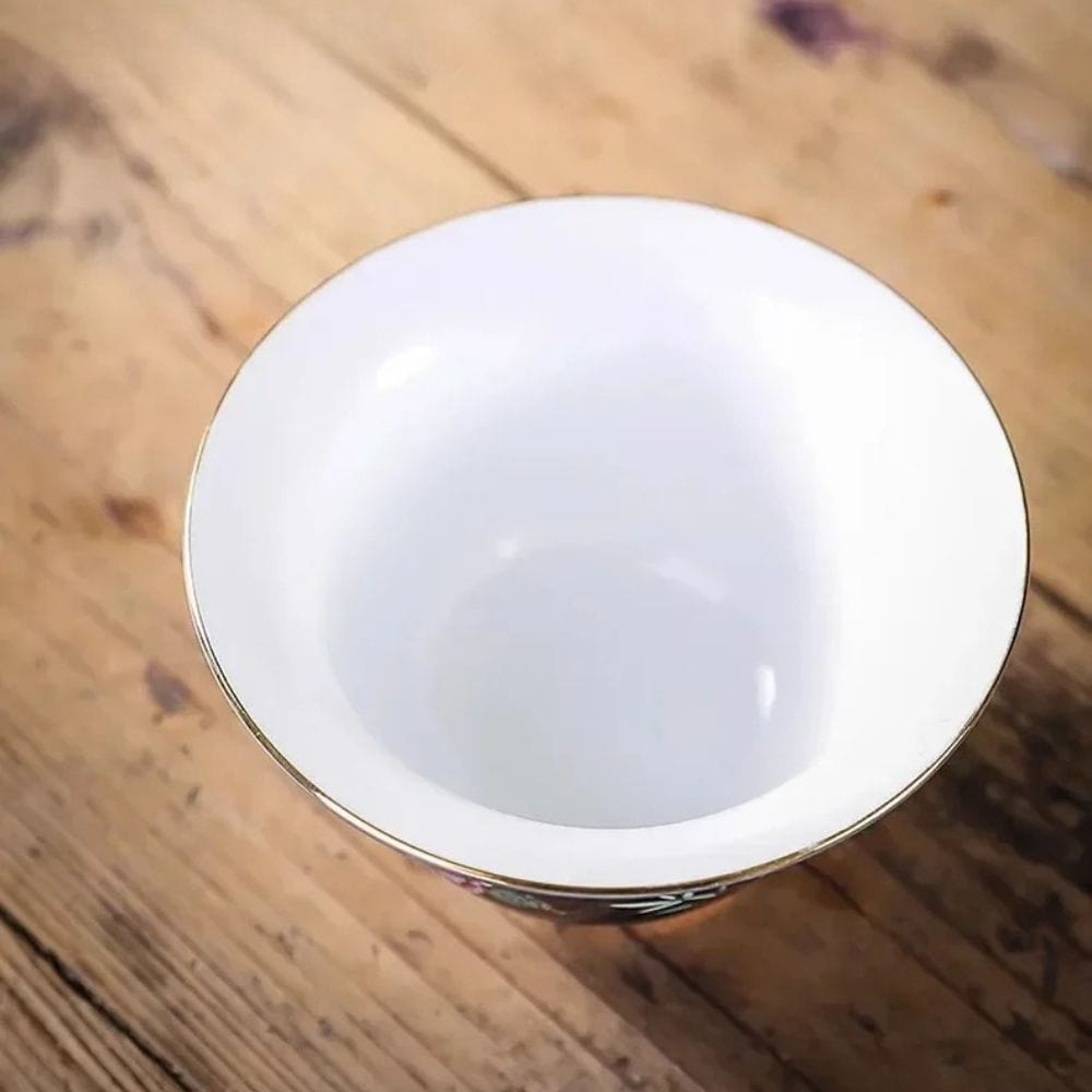 Tasse à thé en céramique dorée Gaiwan ou coffret 6 pièces