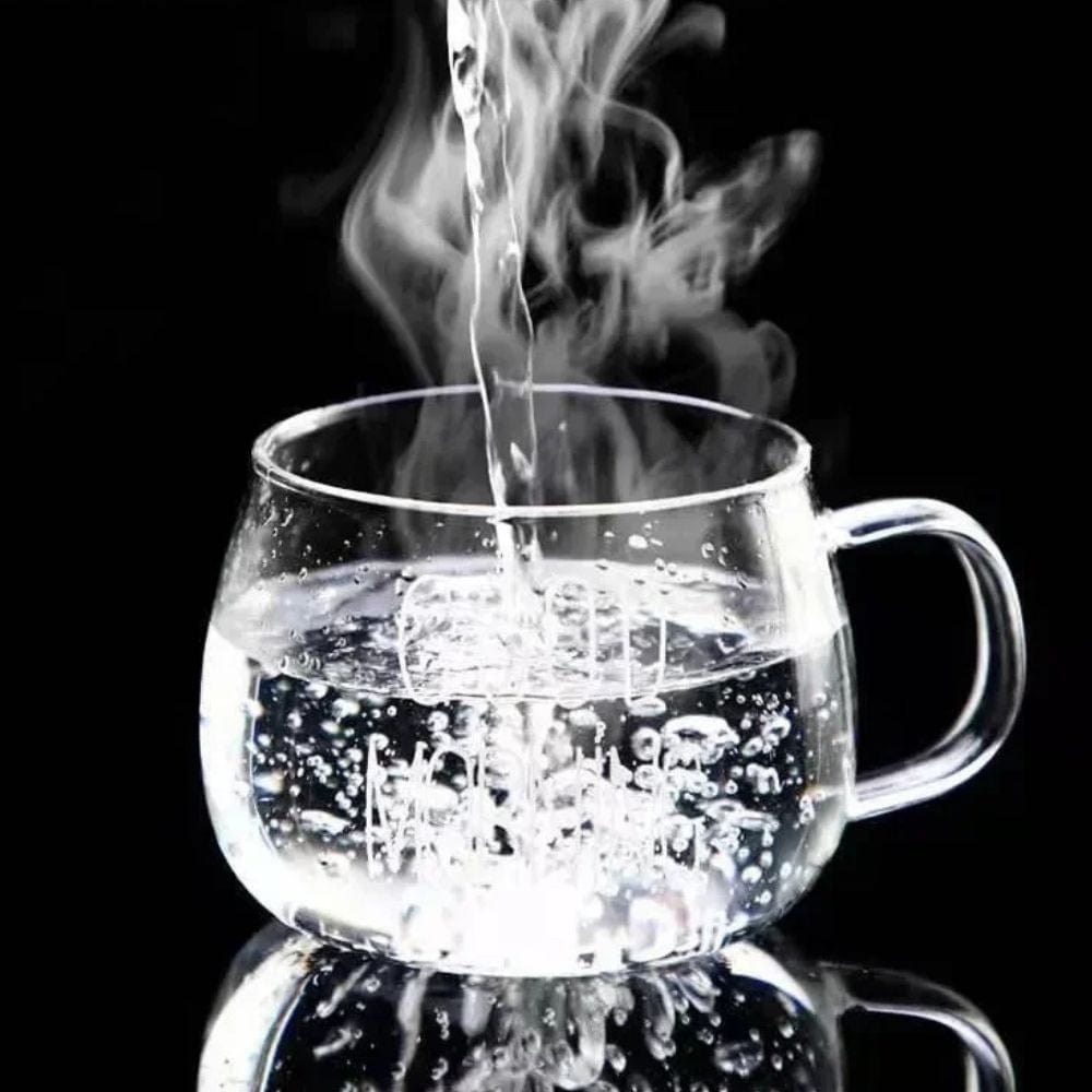 Tasse à thé en verre 350 ml Impression lettrée transparente