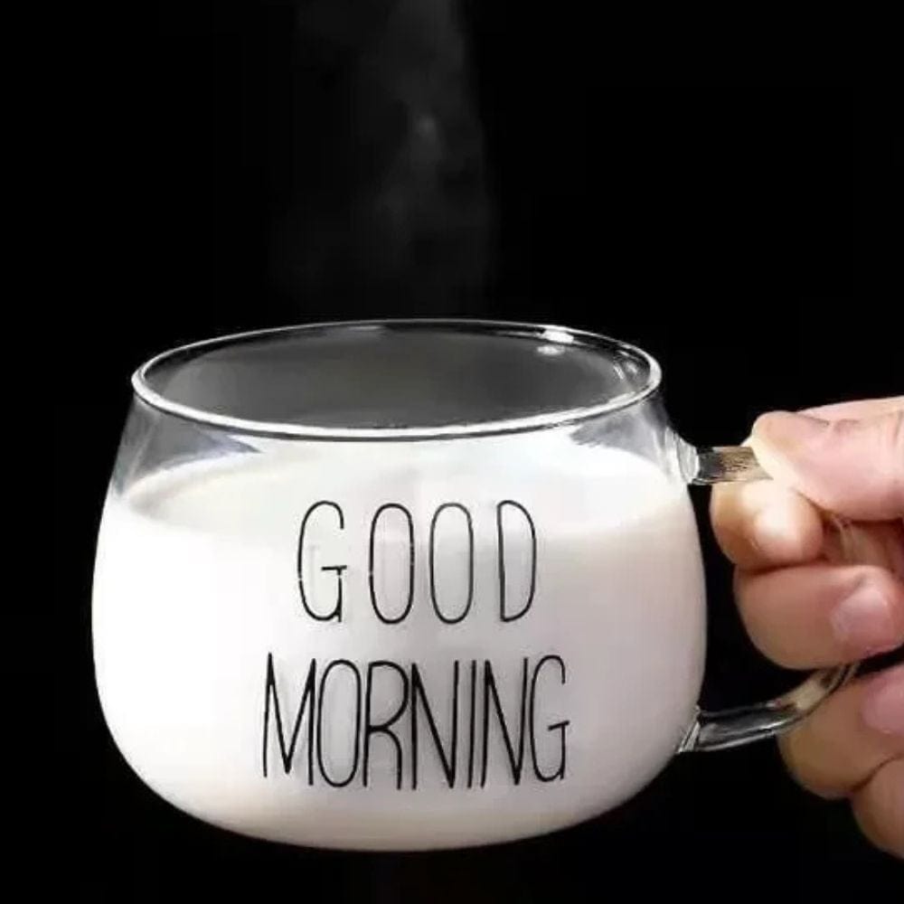 Tasse à thé en verre 350 ml Impression lettrée transparente