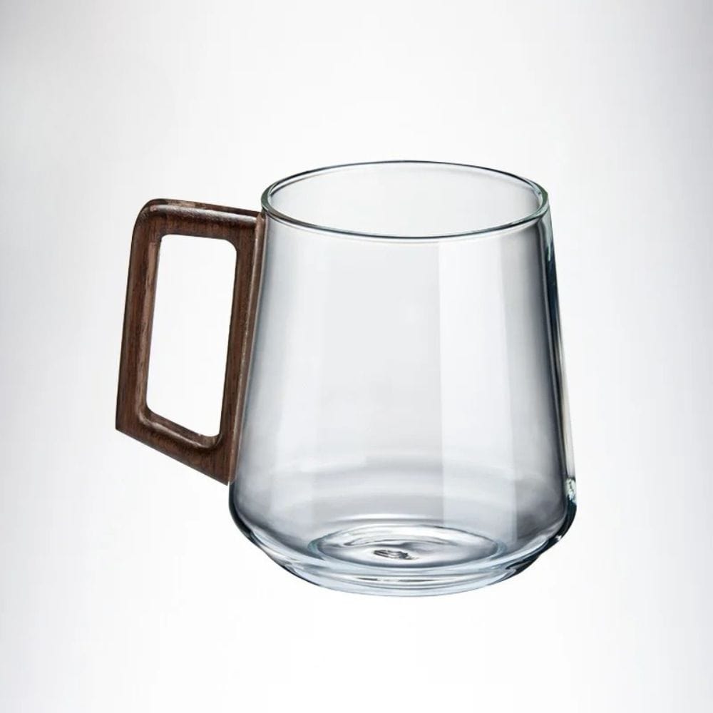 Tasse à thé en verre avec poignée bois 400 ml ou 525 ml