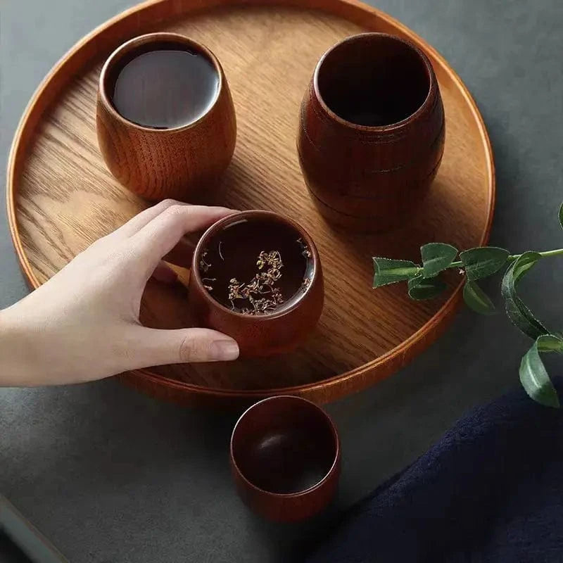 Tasse à thé japonaise en bois massif Artisanat en bois de jujubier (100-200 ml)