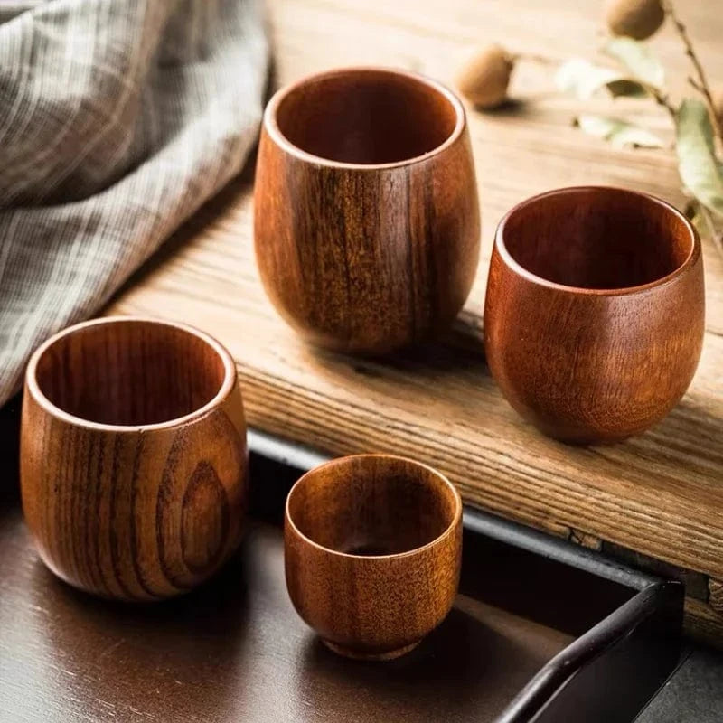 Tasse à thé japonaise en bois massif Artisanat en bois de jujubier (100-200 ml)