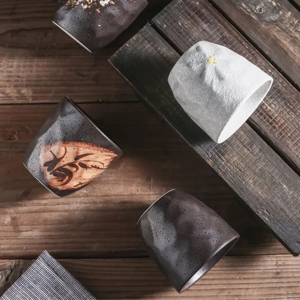 Tasse à thé japonaise en céramique florale 180 ml