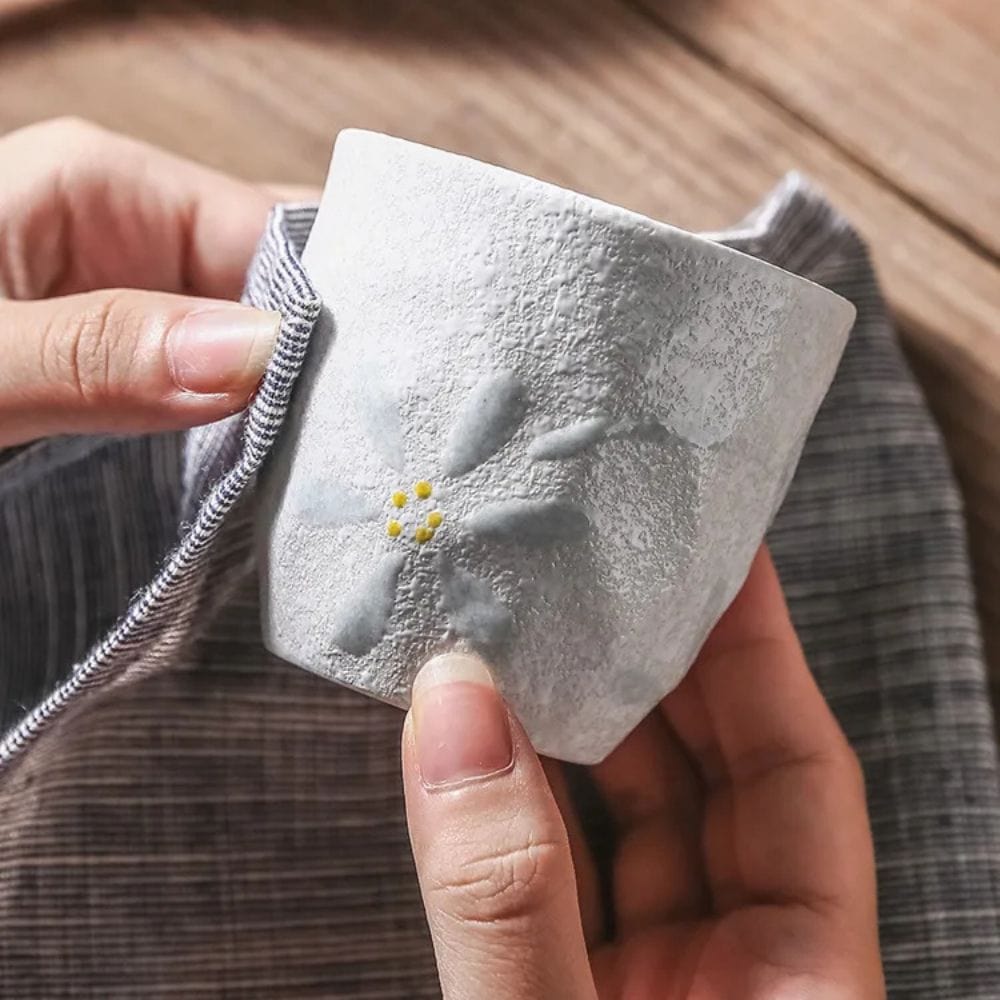 Tasse à thé japonaise en céramique florale 180 ml